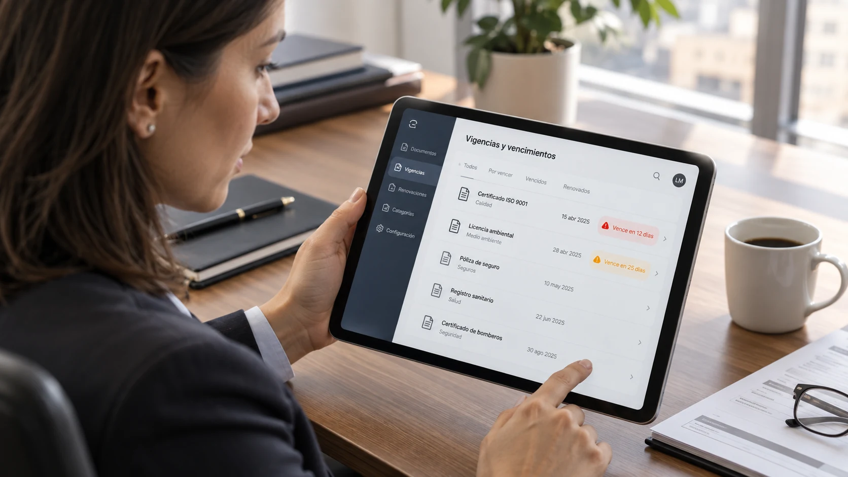 Control de vigencias y vencimientos en una tablet