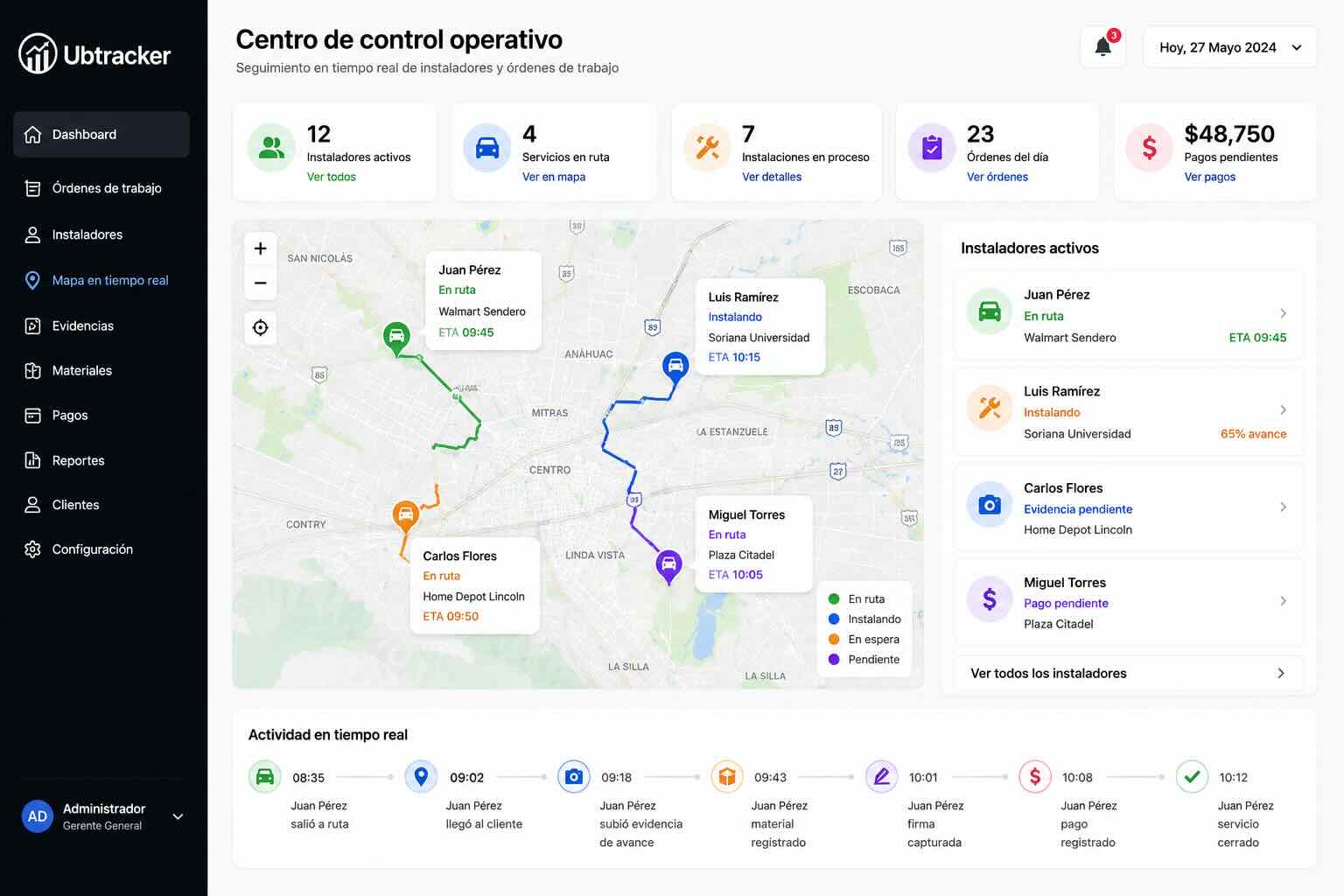Track delivery activity in the field