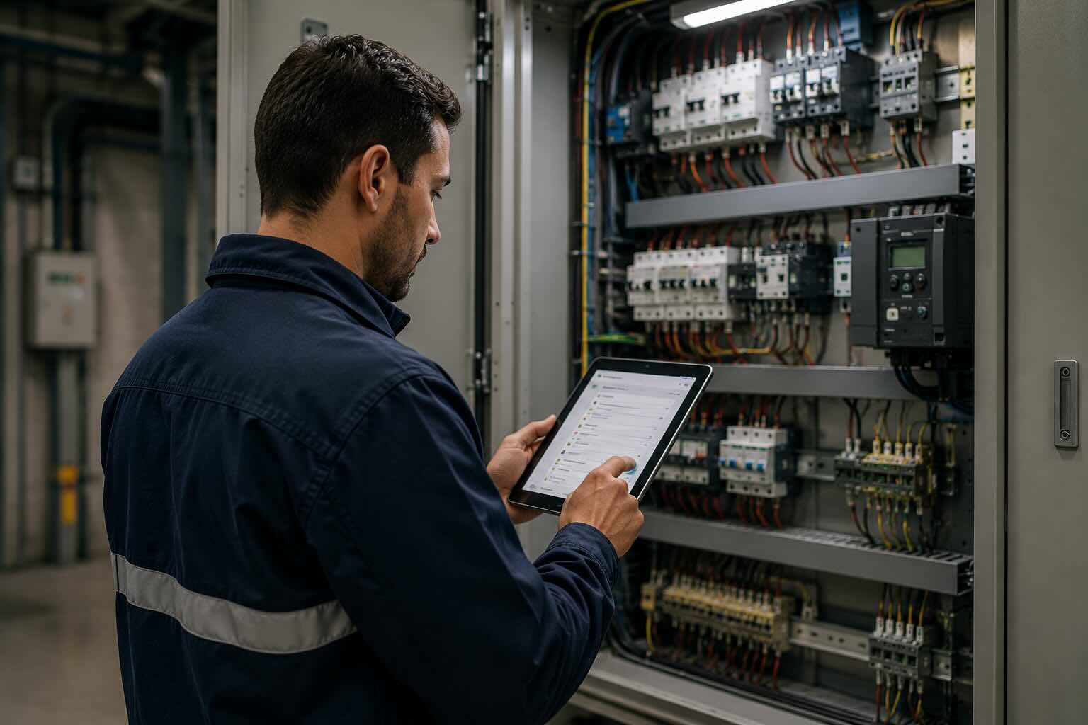 Técnico de campo usando UBTracker para controlar servicio técnico